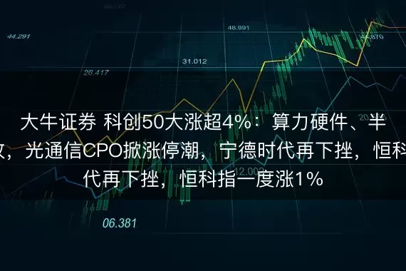 大牛证券 科创50大涨超4%：算力硬件、半导体全线反攻，光通信CPO掀涨停潮，宁德时代再下挫，恒科指一度涨1%